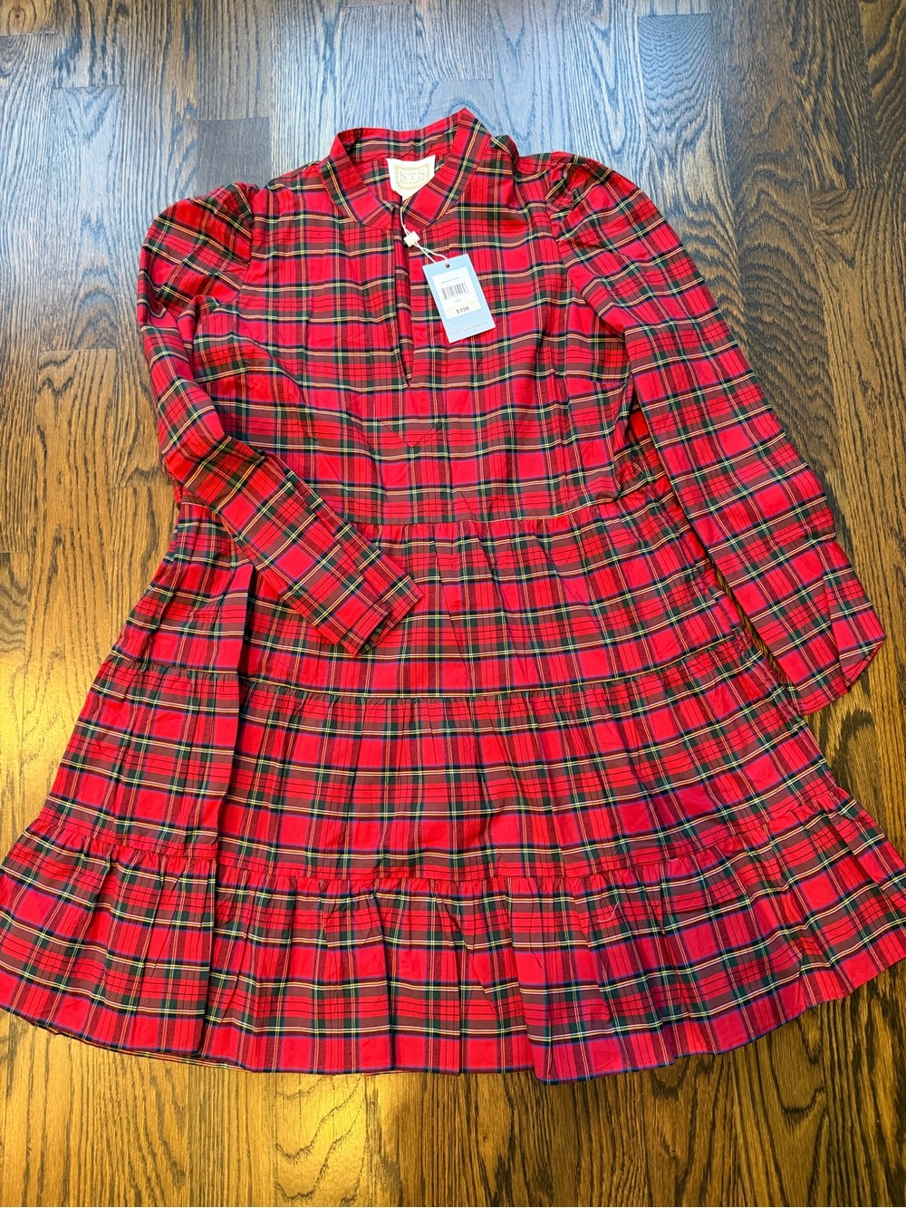 Sail to sable red tartan plaid dress. NWT.